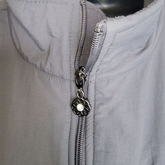 Catherines gray fleece full zip jacket coat size 1x (18/20) - Picture 5 of 7